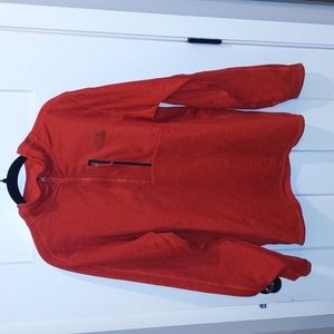 Red Heathered The North Face Quarter Zip Pullover Front Zipper Men's Large LG